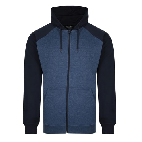 Bigdude Zip Thru Raglan Sleeve Hoody Navy/Denim